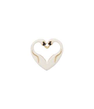 Anna+Nina Bedel Swan Lake Charm Silver Goldplated white essential