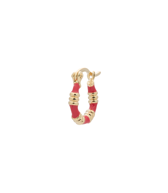 Anna+Nina Oorbel Single Small Sweet Berry Ring Earring Silver Goldplated