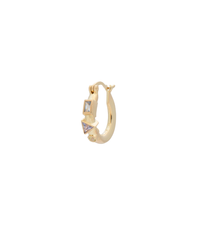 Anna+Nina Oorbel Single Gala Ring Earring Silver Goldplated