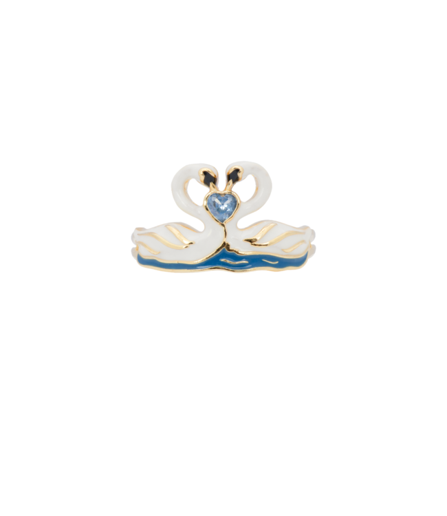 Anna+Nina Ring Swan Lake Ring Silver Goldplated essential