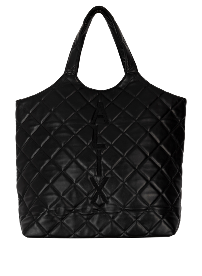 Tas ladies woven faux leather shopper black