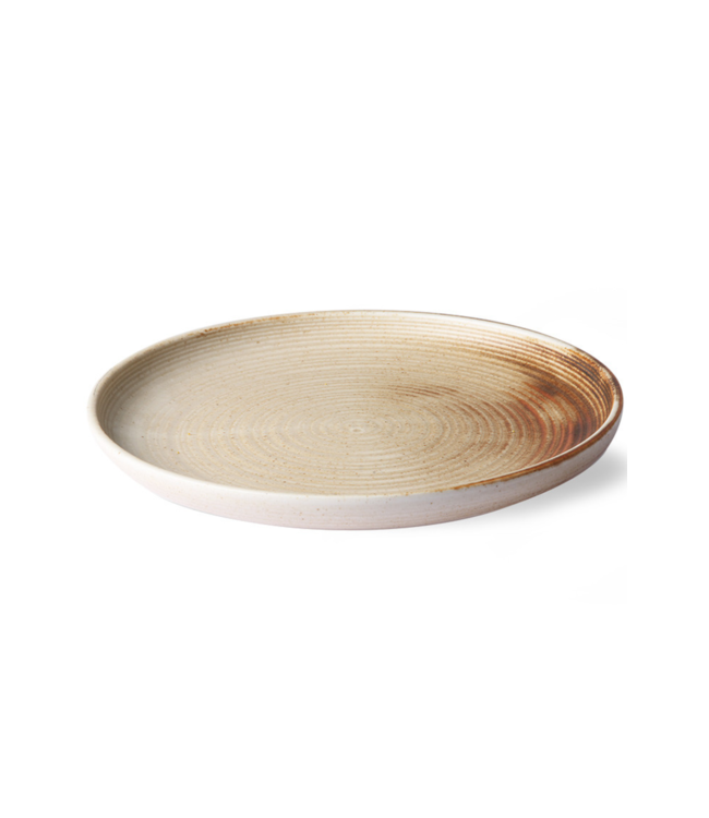 HKLIVING Bord Chef ceramics dinner plate rustic cream/brown
