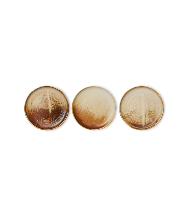 HKLIVING Dinerbord Chef ceramics dinner plate rustic cream/brown
