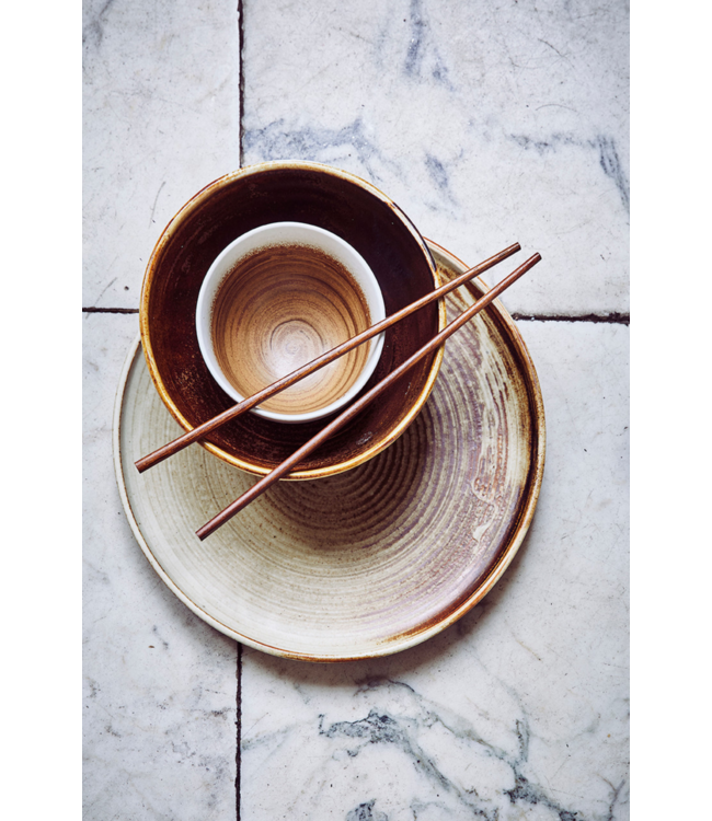 HKLIVING Bord Chef ceramics dinner plate rustic cream/brown