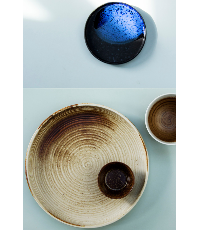 HKLIVING Bord Chef ceramics dinner plate rustic cream/brown