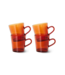 HKliving Kop 70's glassware coffee cups amber brown (set of 4)