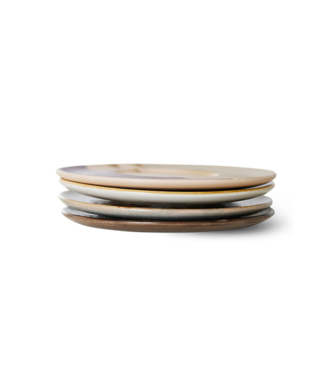 HKLIVING Schotel 70s ceramics saucers big sur (set of 4)