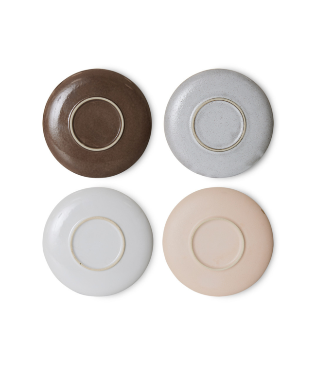 HKLIVING Schotel 70s ceramics saucers big sur (set of 4)