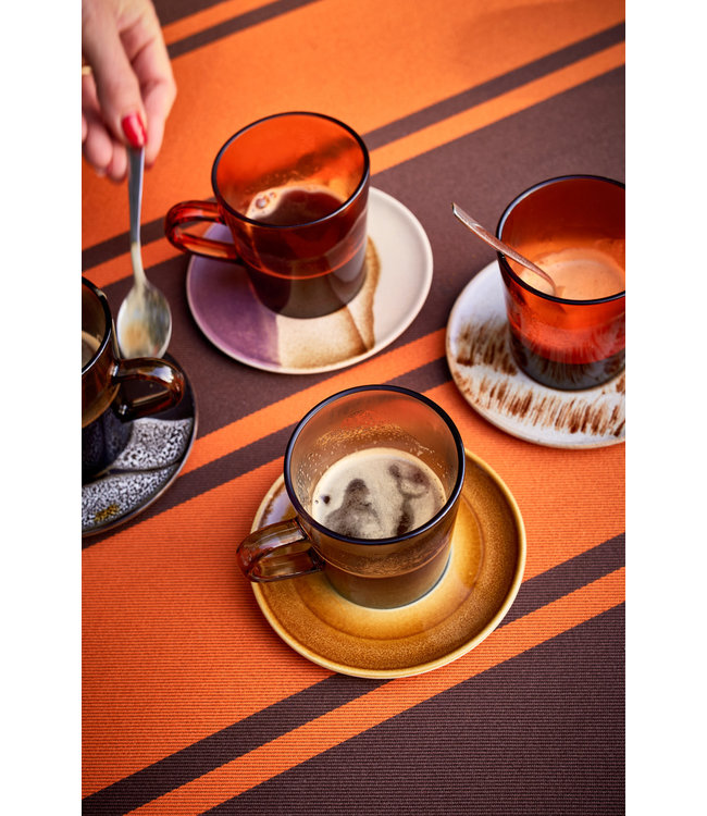 HKLIVING Schotel 70s ceramics saucers big sur (set of 4)