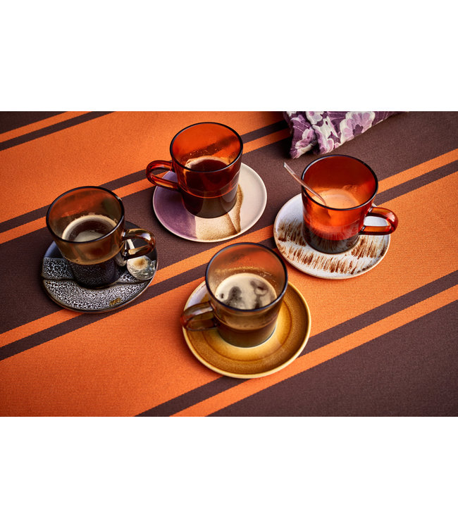 HKLIVING Schotel 70s ceramics saucers big sur (set of 4)