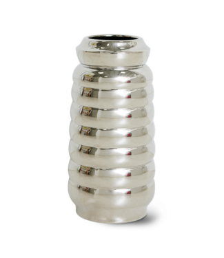 HKliving Vaas ceramic ribble vase chrome