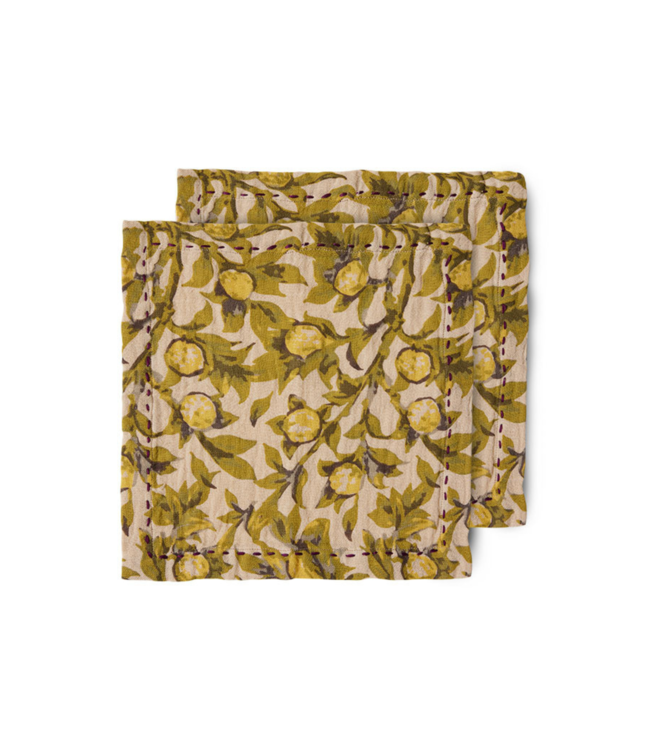 HKliving Servet cotton napkins mediterranean olive (set of 2)