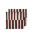 HKliving Servet cotton napkins striped burgundy (set of 2)