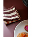 HKliving Servet cotton napkins striped burgundy (set of 2)