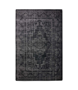 HKliving Vloerkleed hand knotted woolen rug black (200x300)