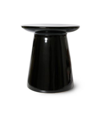 HKliving Bijzettafel earthenware side table M black