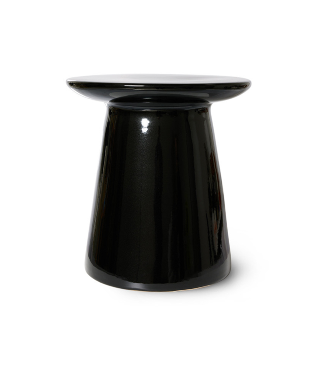 HKliving Bijzettafel earthenware side table M black