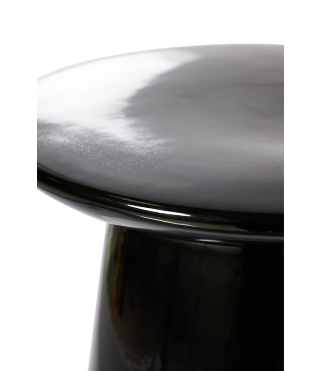 Bijzettafel earthenware side table M black kklup