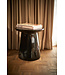 HKliving Bijzettafel earthenware side table M black
