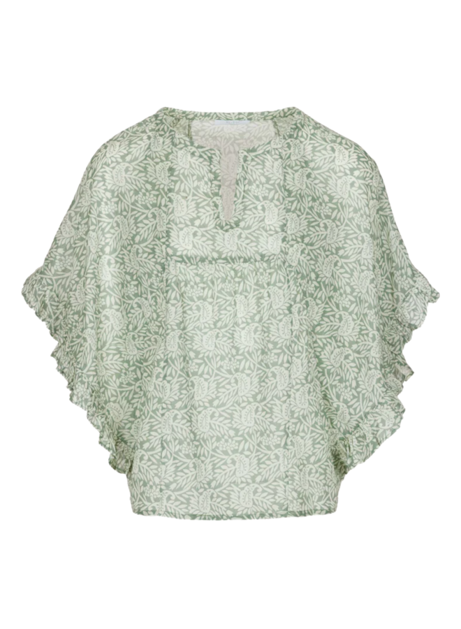 Blouse ruffle udaipur blouse print