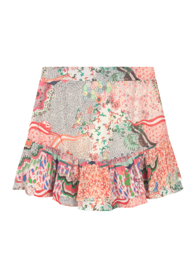 Rok ladies woven fancy mix skirt multicolour