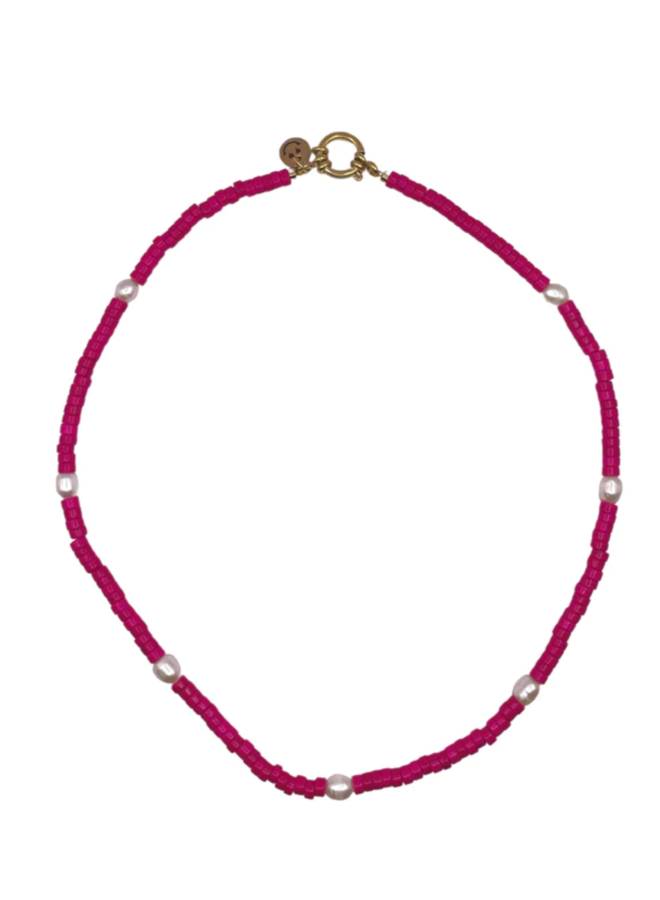 Ketting Luc pearl necklace red