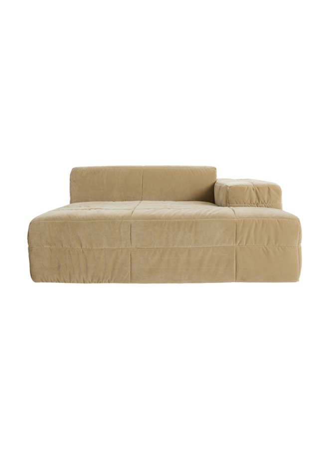 Bank Brut sofa: element right divan, royal velvet, cream