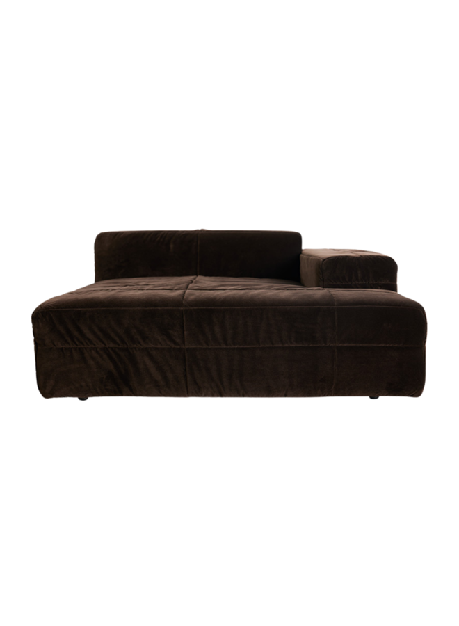 Bank Brut sofa: element right divan, royal velvet, espresso