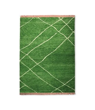 HKliving Vloerkleed hand knotted woolen rug green (180x280)