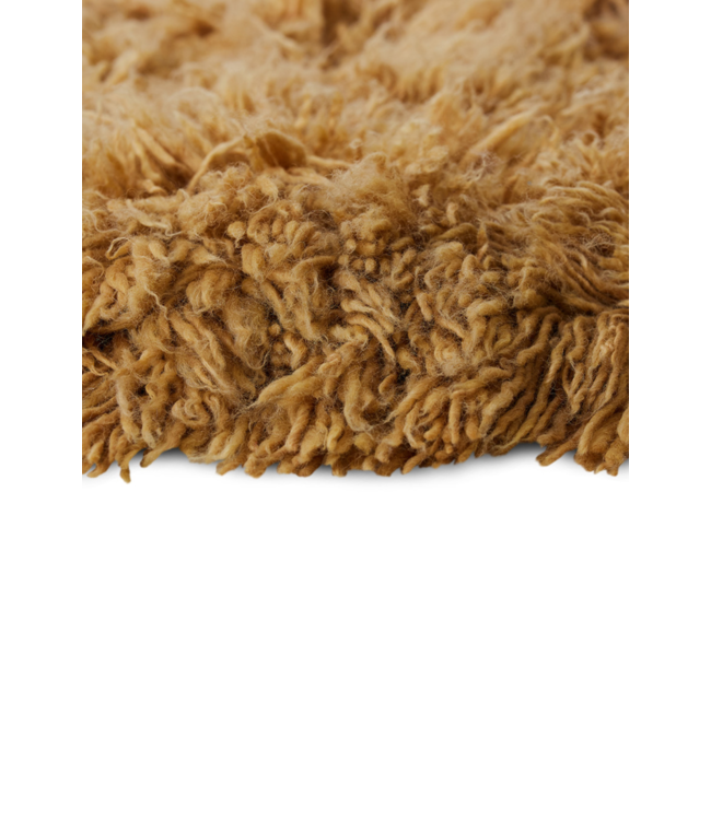 HKLIVING Vloerkleed Fluffy round rug caramel (Ø200)