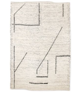 HKliving SHOWROOM Vloerkleed hand woven cotton rug cream/charcoal (200x300)