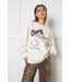 Refined Department Trui ladies knitted oversized cherry sweater Nevada off white