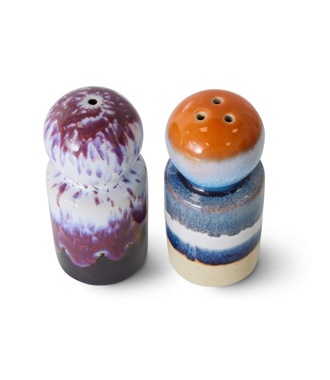 HKLIVING Peper en zout 70s ceramics: pepper & salt jar, stargaze