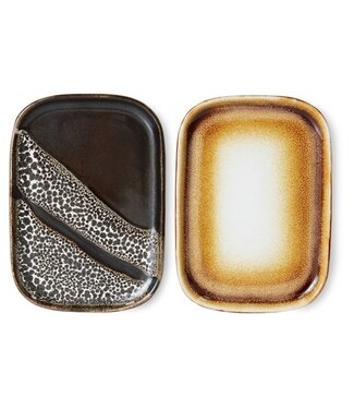 HKliving Schaal 70s ceramics: small trays, mojove (set of 2)