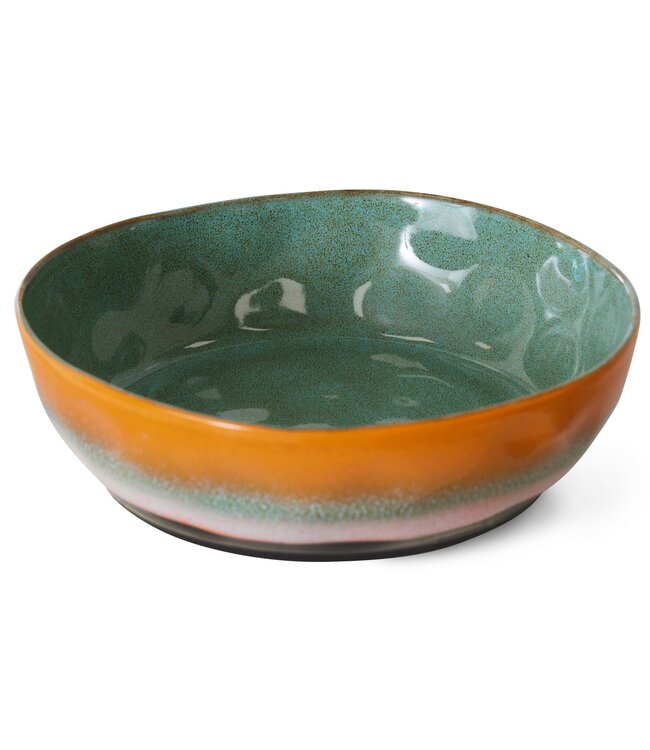 HKLIVING Kom 70s ceramics: pasta bowls, golden hour (set of 2)