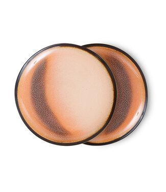 HKliving Bord 70s ceramics: dessert plates, horizon (set of 2)