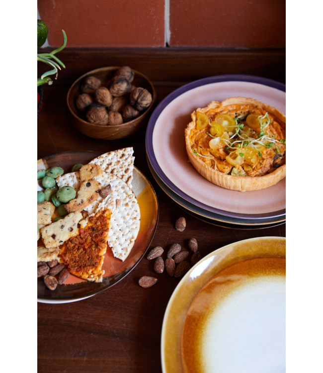 HKLIVING Bord 70s ceramics: dinner plates, bedrock (set of 2)