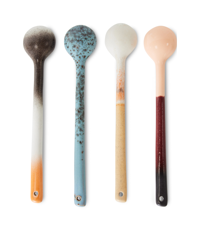 HKLIVING Lepel 70s ceramics: spoons L, breeze (set of 4)