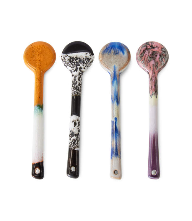 HKLIVING Lepel 70s ceramics: spoons M, force (set of 4)