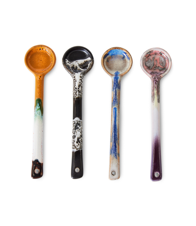 HKLIVING Lepel 70s ceramics: spoons M, force (set of 4)