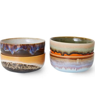 HKliving Kom 70s ceramics: tapas bowls, crystal (set of 4)