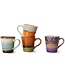 HKliving Mok 70s ceramics: espresso mugs, retro (set of 4)
