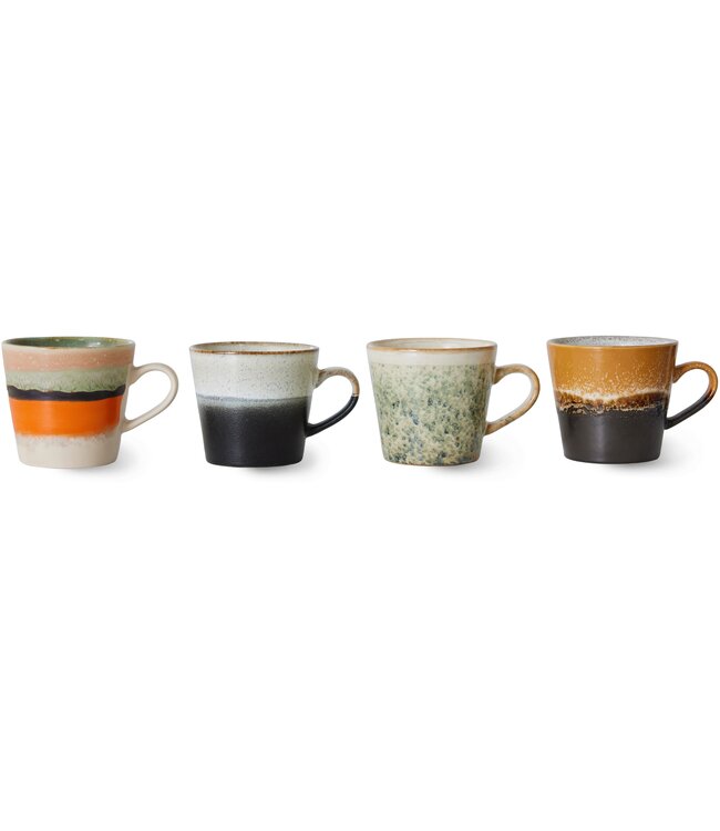 HKLIVING Mok 70s ceramics: cappuccino mugs, verve (set of 4)
