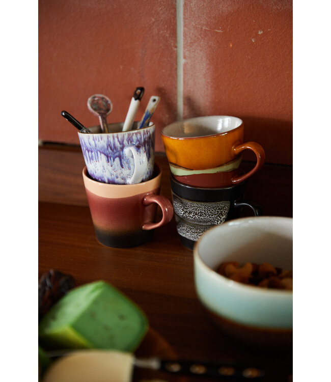 HKLIVING Mok 70s ceramics: americano mugs, friction (set of 4)