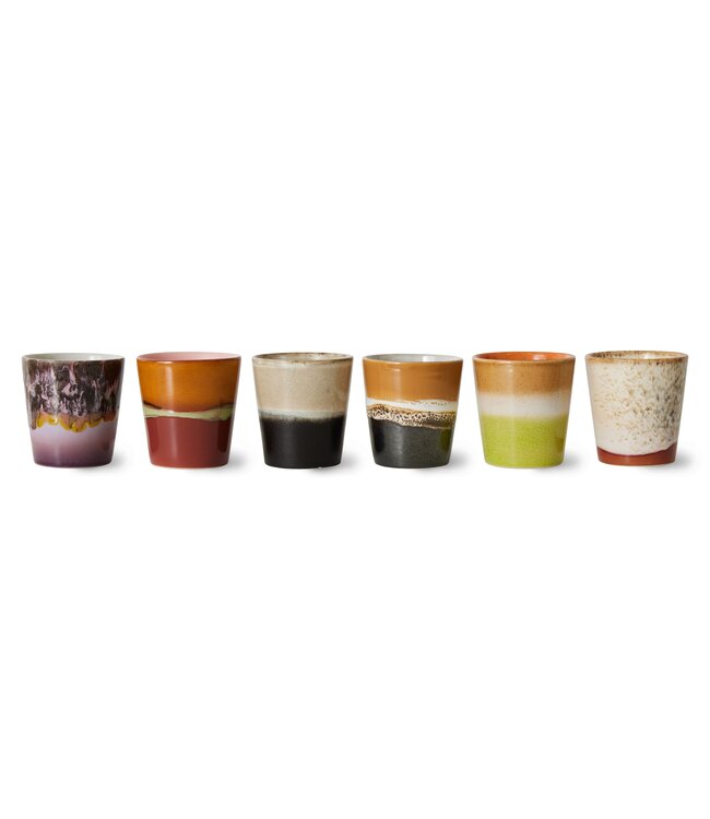 HKLIVING Mok 70s ceramics: coffee mugs, soil (set of 6)