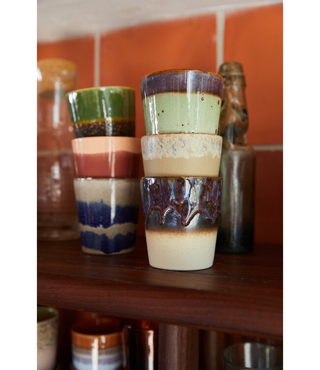 HKLIVING Mok ceramic 70s coffee mugs grounding (set of 6)