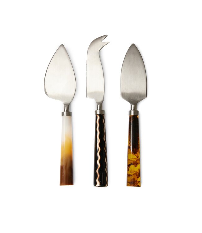 HKliving Bestek cheese knives havana (set of 3)