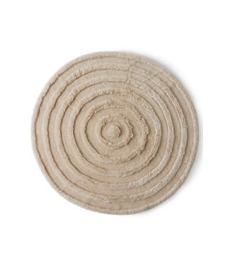 HKliving Vloerkleed Round woolen rug cream (ø150cm)