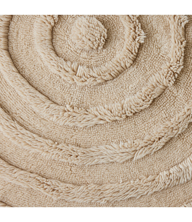 HKLIVING Vloerkleed Round woolen rug cream (ø150cm)