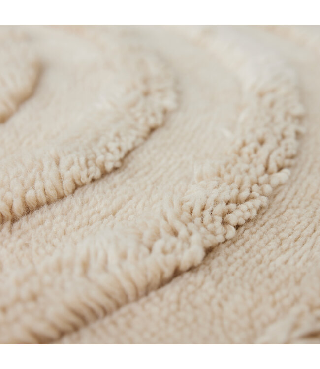 HKLIVING Vloerkleed Round woolen rug cream (ø150cm)